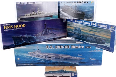 Lot 872 - A collection of six boxed 1:350 scale Trumpeter model kits