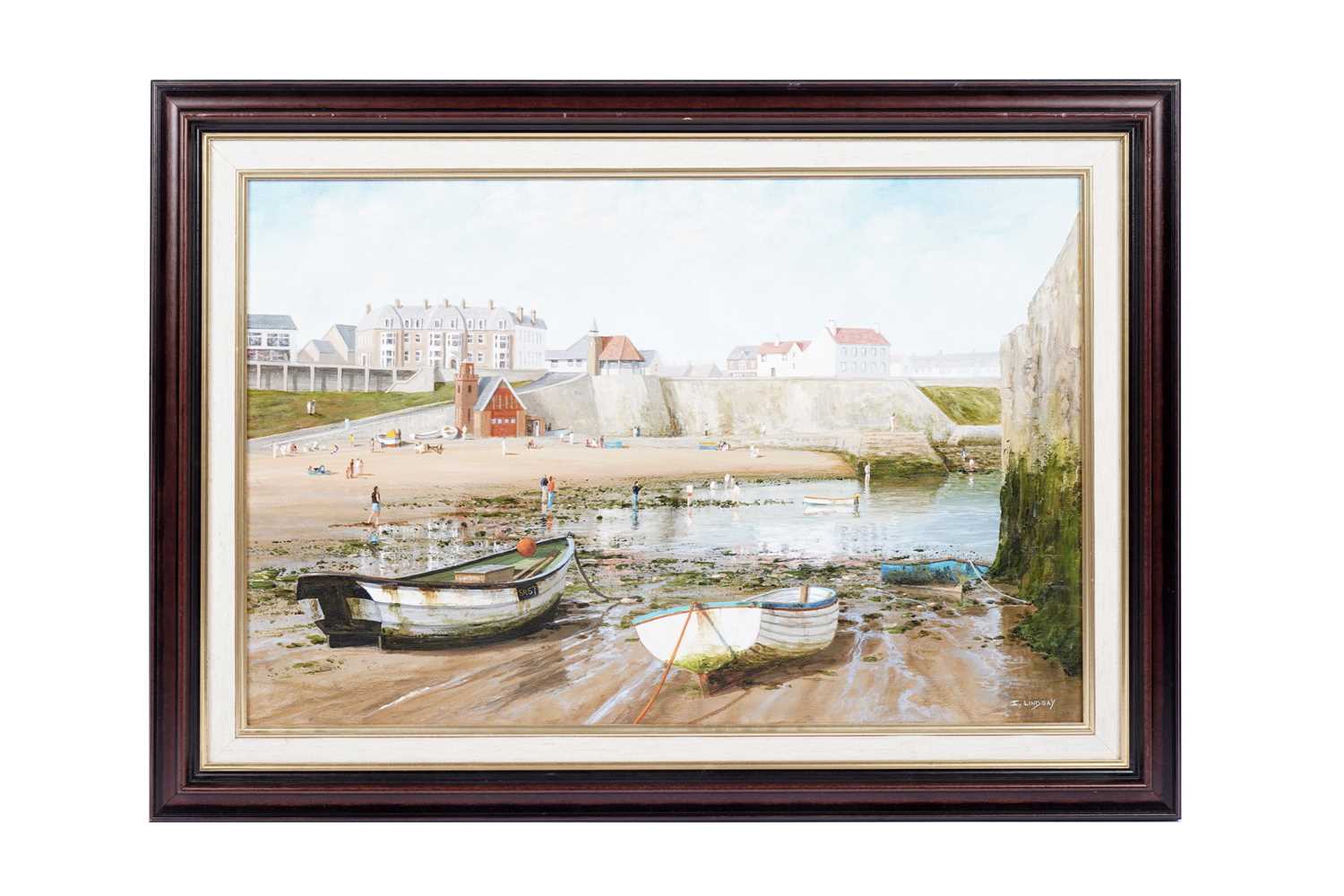 Lot 519 - Ivan Lindsay - Cullercoats beach | oil