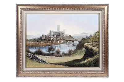 Lot 29 - Dallas K. Taylor - View of Durham over the Wear | oil