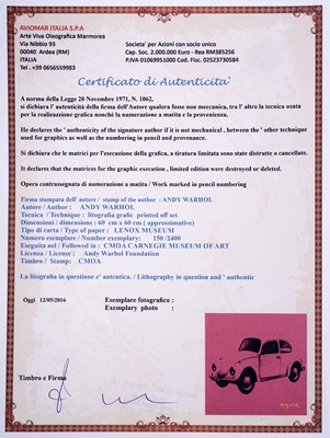 Lot 65 - After Andy Warhol - Volkswagen (Pink) | limited edition offset lithograph