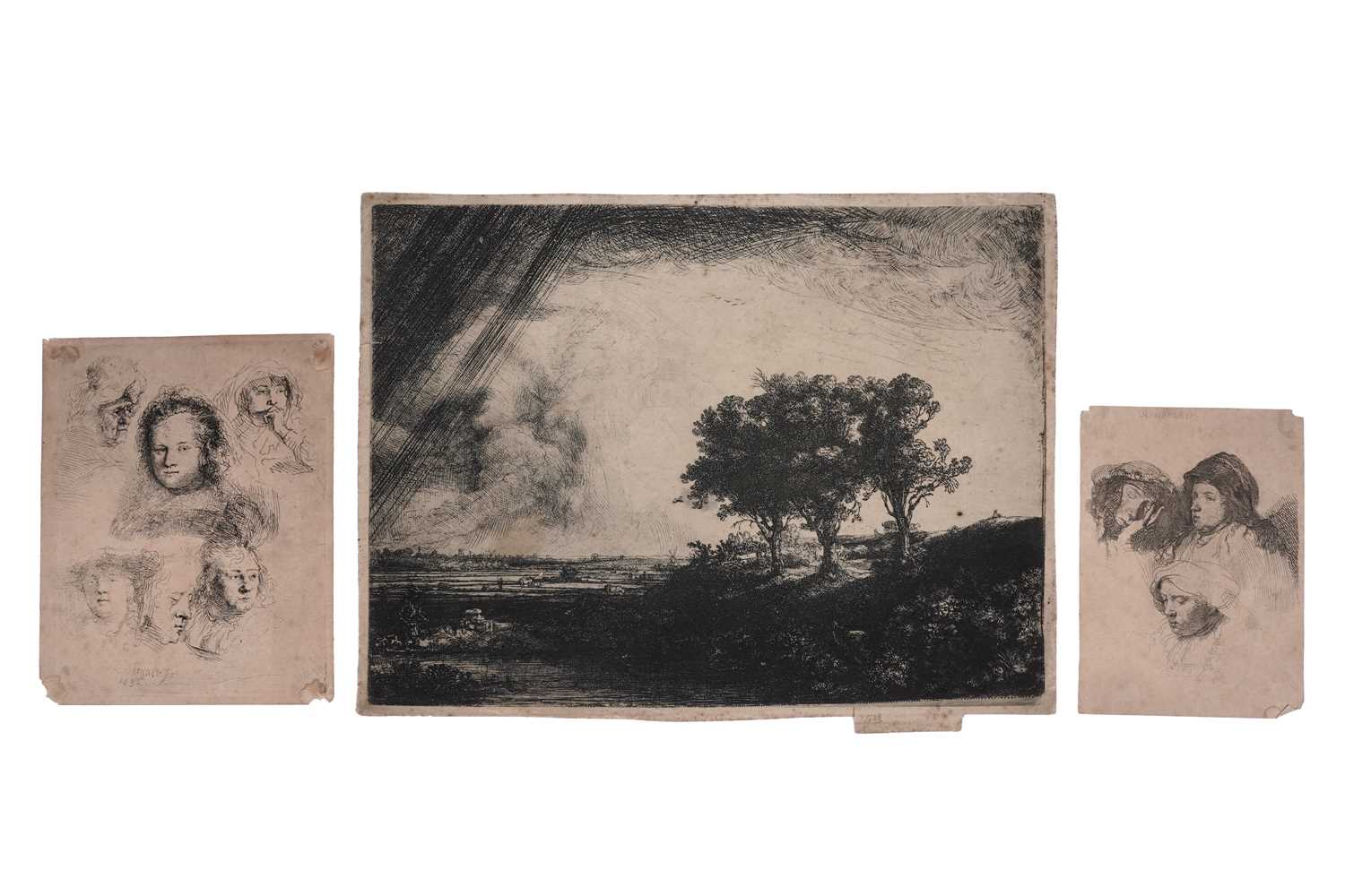 Lot 18 - After Rembrandt Van Rijn - Three studies | etchings