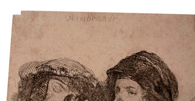 Lot 18 - After Rembrandt Van Rijn - Three studies | etchings