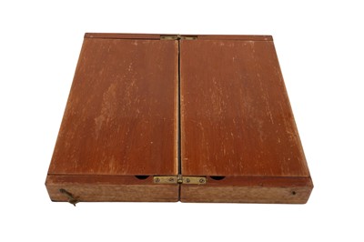 Lot 119 - Military Interest: An early 20th-century mahogany cased travelling chess set