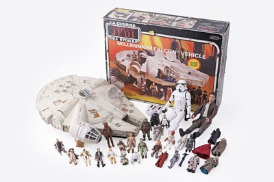 Lot 922 - A boxed Palitoy Star Wars Return of the Jedi Millenium Falcon; two later large-scale figures