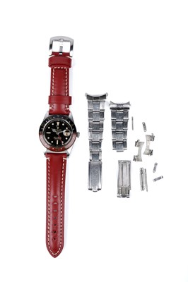 Lot 408 - A Rare Rolex Oyster Perpetual GMT-Master automatic chronometer wristwatch with Bakelite Pepsi bezel
