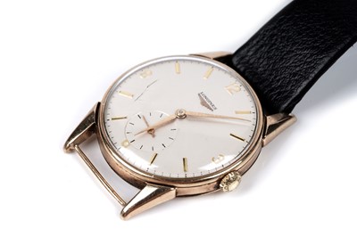 Lot 448 - Longines: a 9ct yellow gold cased manual wind wristwatch
