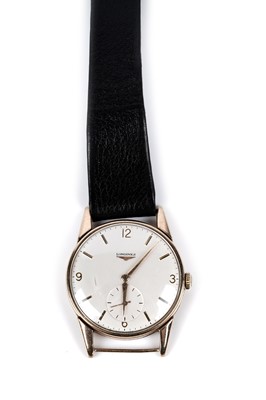 Lot 448 - Longines: a 9ct yellow gold cased manual wind wristwatch
