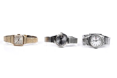 Lot 343 - Three lady's wristwatches by Seiko
