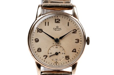 Lot 271 - A 9ct gold cased Smiths De Luxe wristwatch