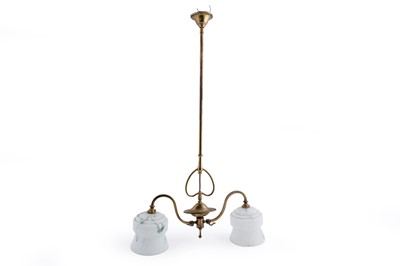Lot 183 - An Art Nouveau brass light fitting
