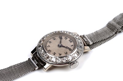 Lot 504 - An 18ct white gold and diamond set cocktail watch
