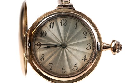 Lot 266 - An early 20th Century lady's 18ct gold half-hunter wristwatch by Henry Wells of Shrewsbury