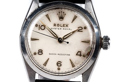 Lot 409 - Rolex Oyster Royal: a stainless steel cased manual wind wristwatch