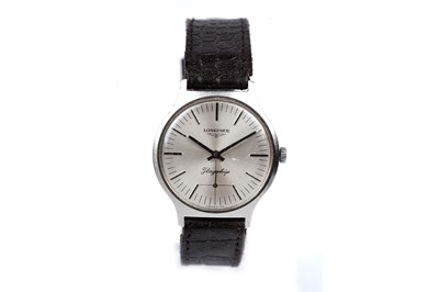 Lot 449 - Longines Flagship: a stainless steel cased manual wind wristwatch