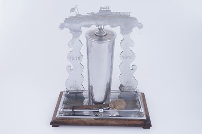 Lot 86 - A British First World War period chrome plated trench art gong