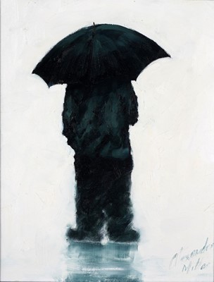 Lot 707 - Alexander Millar - Umbrella man | oil