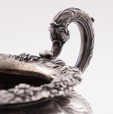 Lot 115 - A late George IV silver three-piece tea service