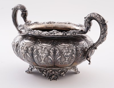 Lot 115 - A late George IV silver three-piece tea service