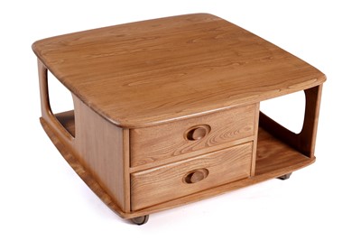 Lot 521 - Ercol: an elm ‘Pandora’ model 735 square top coffee table