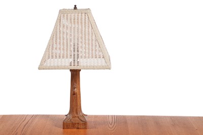 Lot 602 - Robert ‘Mouseman’ Thompson of Kilburn: an adzed oak table lamp