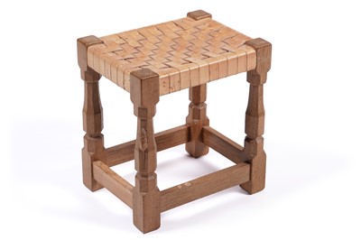 Lot 523 - Robert ‘Mouseman’ Thompson of Kilburn: an oak stool