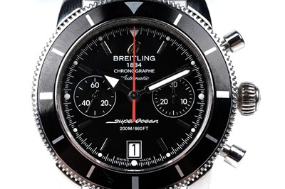 Lot 439 - Breitling Heritage Superocean: a steel cased chronograph automatic wristwatch