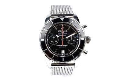Lot 439 - Breitling Heritage Superocean: a steel cased chronograph automatic wristwatch