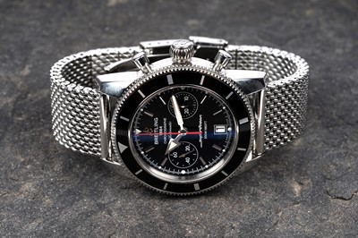 Lot 439 - Breitling Heritage Superocean: a steel cased chronograph automatic wristwatch