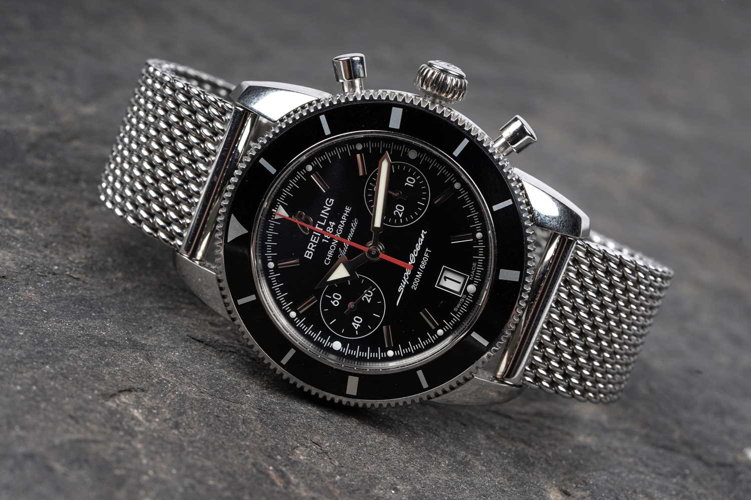 Lot 439 - Breitling Heritage Superocean: a steel cased chronograph automatic wristwatch