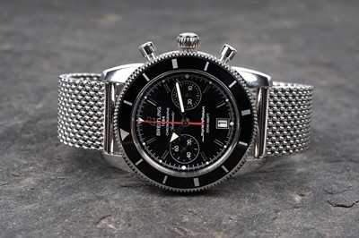 Lot 439 - Breitling Heritage Superocean: a steel cased chronograph automatic wristwatch