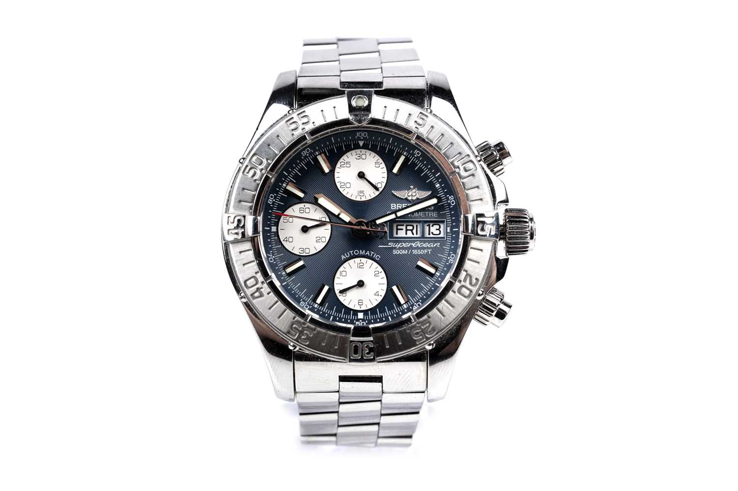 Lot 440 - Breitling Superocean: a steel cased chronograph automatic wristwatch