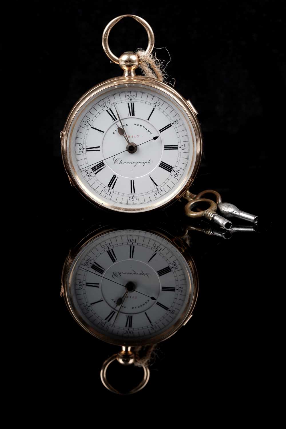 Lot 466 - Coventry Watch Manufacturing Company: an 18ct yellow gold chronograph open faced pocket watch