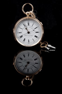 Lot 466 - Coventry Watch Manufacturing Company: an 18ct yellow gold chronograph open faced pocket watch