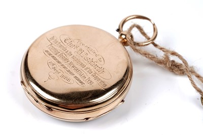 Lot 466 - Coventry Watch Manufacturing Company: an 18ct yellow gold chronograph open faced pocket watch
