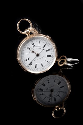 Lot 466 - Coventry Watch Manufacturing Company: an 18ct yellow gold chronograph open faced pocket watch
