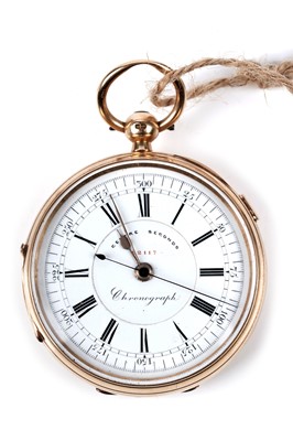 Lot 466 - Coventry Watch Manufacturing Company: an 18ct yellow gold chronograph open faced pocket watch