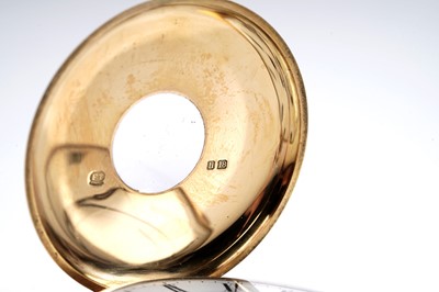 Lot 306 - An early 20th Century 18ct gold half hunter pocket watch by Lister and Sons of Newcastle