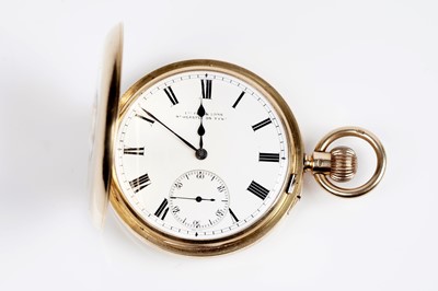 Lot 306 - An early 20th Century 18ct gold half hunter pocket watch by Lister and Sons of Newcastle