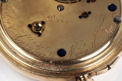Lot 306 - An early 20th Century 18ct gold half hunter pocket watch by Lister and Sons of Newcastle
