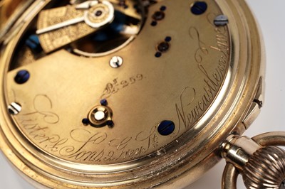 Lot 306 - An early 20th Century 18ct gold half hunter pocket watch by Lister and Sons of Newcastle