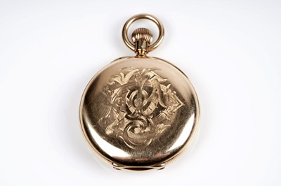 Lot 306 - An early 20th Century 18ct gold half hunter pocket watch by Lister and Sons of Newcastle