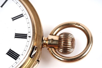 Lot 306 - An early 20th Century 18ct gold half hunter pocket watch by Lister and Sons of Newcastle