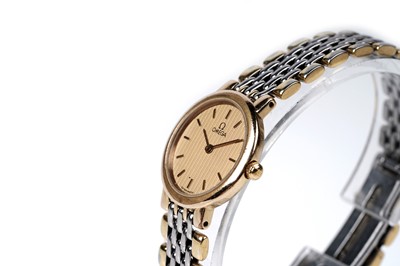 Lot 430 - Omega De Ville: a gilt steel cased lady's quartz cocktail watch