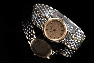 Lot 430 - Omega De Ville: a gilt steel cased lady's quartz cocktail watch