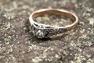 Lot 168 - A 1940's single stone diamond ring with original purchase receipt