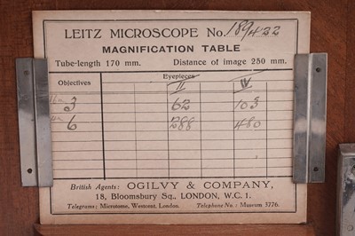 Lot 127 - An Ernst Leitz Wetzlar microscope