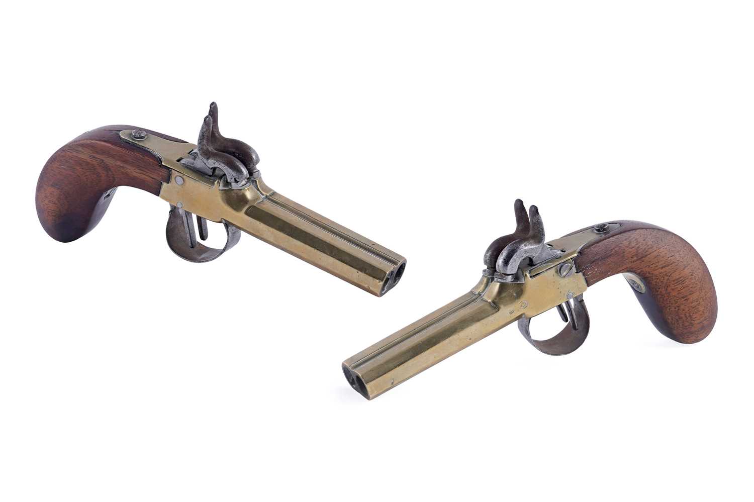 Lot 42 - A pair of 19th Century Belgian double barrelled pistols