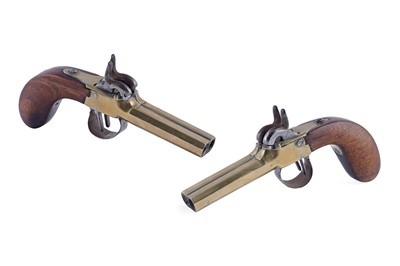 Lot 42 - A pair of 19th Century Belgian double barrelled pistols