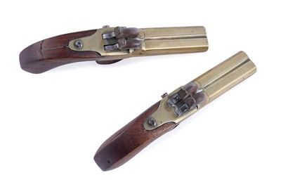 Lot 42 - A pair of 19th Century Belgian double barrelled pistols