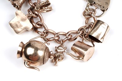 Lot 109 - A 9ct gold curb-link charm bracelet